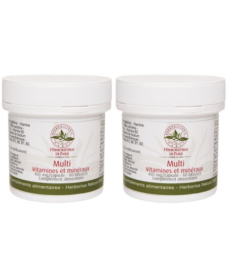Herboristerie de paris - Lot de 2 Multi Vitamines et Minéraux 2x60 gélules 2 mois de cure