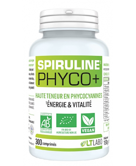 Lt Labo - Spiruline Bio PHYCO PLUS 300 comprimés phycocyanine anti radicaux libres Espritphyto Lt Labo - Spiruline Bio PHYCO PLUS 300 comprimés phycocyanine anti radicaux libres Espritphyto