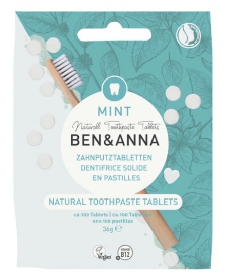 Ben & Anna Dentifrice solide goût menthe 100 pastilles 36gr écologique Espritphyto Ben & Anna Dentifrice solide goût menthe 100 pastilles 36gr écologique Espritphyto