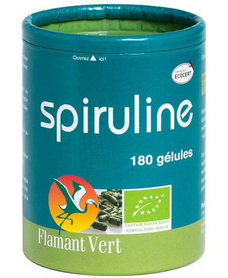 Spiruline Bio Ecocert - 180 gélules - Flamant Vert vitalité énergie Espritphyto Spiruline Bio Ecocert - 180 gélules - Flamant Vert vitalité énergie Espritphyto
