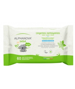 Lingettes épaisses extra douces Coton Biodégradables Amande x72 - Alphanova Espritphyto