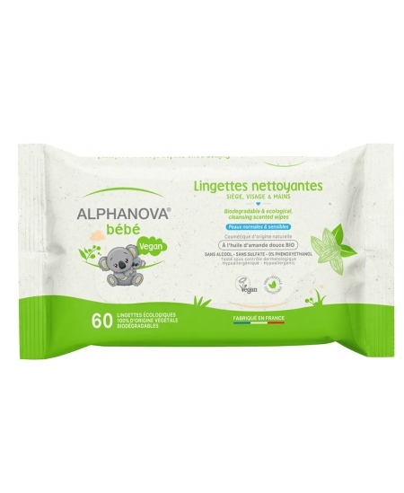 Lingettes épaisses extra douces Coton Biodégradables Amande x72 - Alphanova Espritphyto Lingettes épaisses extra douces Coton Biodégradables Amande x72 - Alphanova Espritphyto