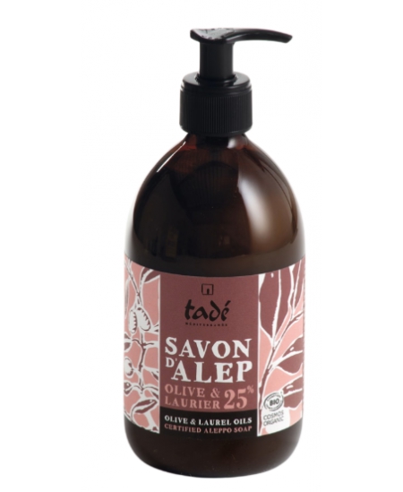 Tade - Savon d'Alep liquide Olive et Laurier 25% Laurier - 500 ml avec pompe