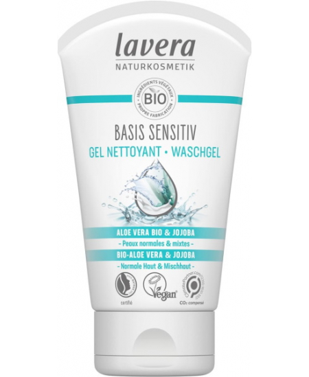 Lavera Gel nettoyant visage Aloe Vera bio et Jojoba BASIS 125ml pureté fraicheur Espritphyto