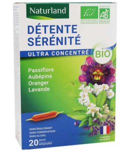 Sommeil relaxation Extrait Fluide Bio - Passiflore, Aubépine, Oranger, Lavande - Naturland Espritphyto