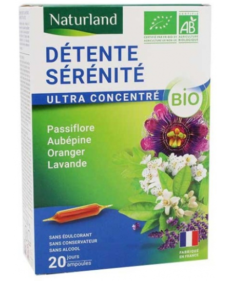 Sommeil relaxation Extrait Fluide Bio - Passiflore, Aubépine, Oranger, Lavande - Naturland Espritphyto Sommeil relaxation Extrait Fluide Bio - Passiflore, Aubépine, Oranger, Lavande - Naturland Espritphyto