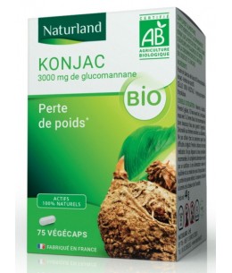 Konjac bio Glucomannane 75 Végécaps - Naturland perte de poids Espritphyto