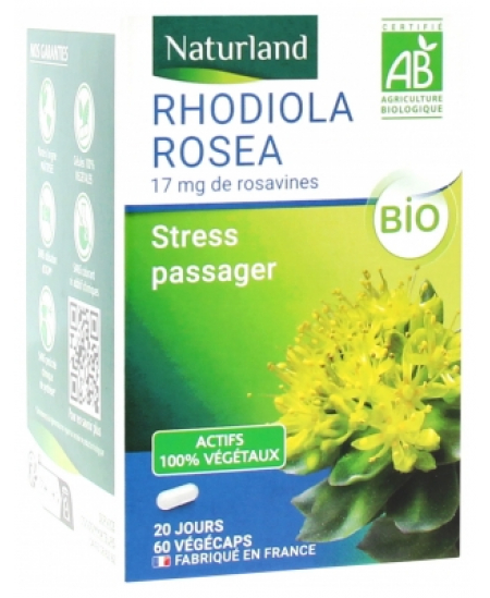 Rhodiola Rosea - 75 Végécaps - Naturland anti-fatigue anti-stress Espritphyto