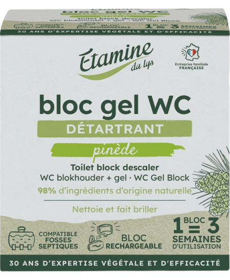 Bloc gel WC détartrant senteurs Pinède au Pin et à l'Eucalyptus - Etamine du Lys Espritphyto Bloc gel WC détartrant senteurs Pinède au Pin et à l'Eucalyptus - Etamine du Lys Espritphyto