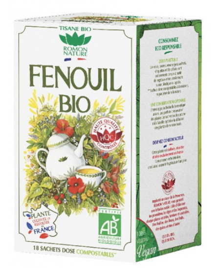 Tisane Fenouil bio - 18 sachets - Romon Nature digestion transit Espritphyto
