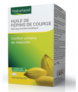 Huile de Pépins de courge bio - 90 capsules - Naturland confort urinaire masculin Espritphyto