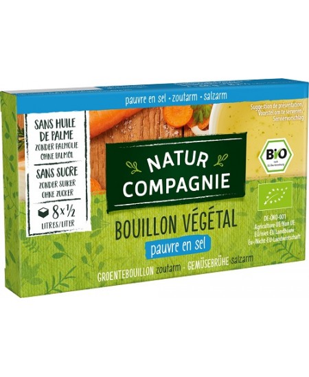 Natur Compagnie - Bouillon cube végétal pauvre en sel - 8 cubes Natur Compagnie - Bouillon cube végétal pauvre en sel - 8 cubes