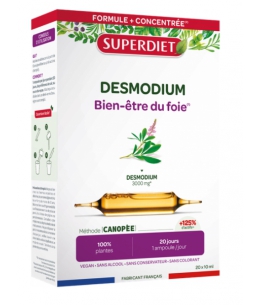Desmodium Bien être du Foie 20 Ampoules de 10ml Super Diet cellules hépatiques digestion Espritphyto