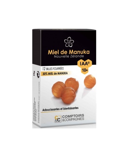 Comptoirs Et Compagnies - Billes Fourrées 30% Miel de Manuka IAA10 Plus 54gr Comptoirs Et Compagnies - Billes Fourrées 30% Miel de Manuka IAA10 Plus 54gr