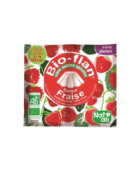 Natali - Bioflan Fraise sans sucres ajoutés 2x4gr Natali - Bioflan Fraise sans sucres ajoutés 2x4gr