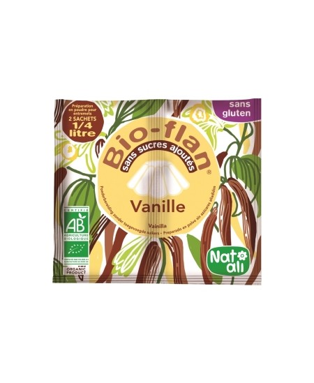 Natali - Bioflan Vanille sans sucres ajoutés 8gr Natali - Bioflan Vanille sans sucres ajoutés 8gr