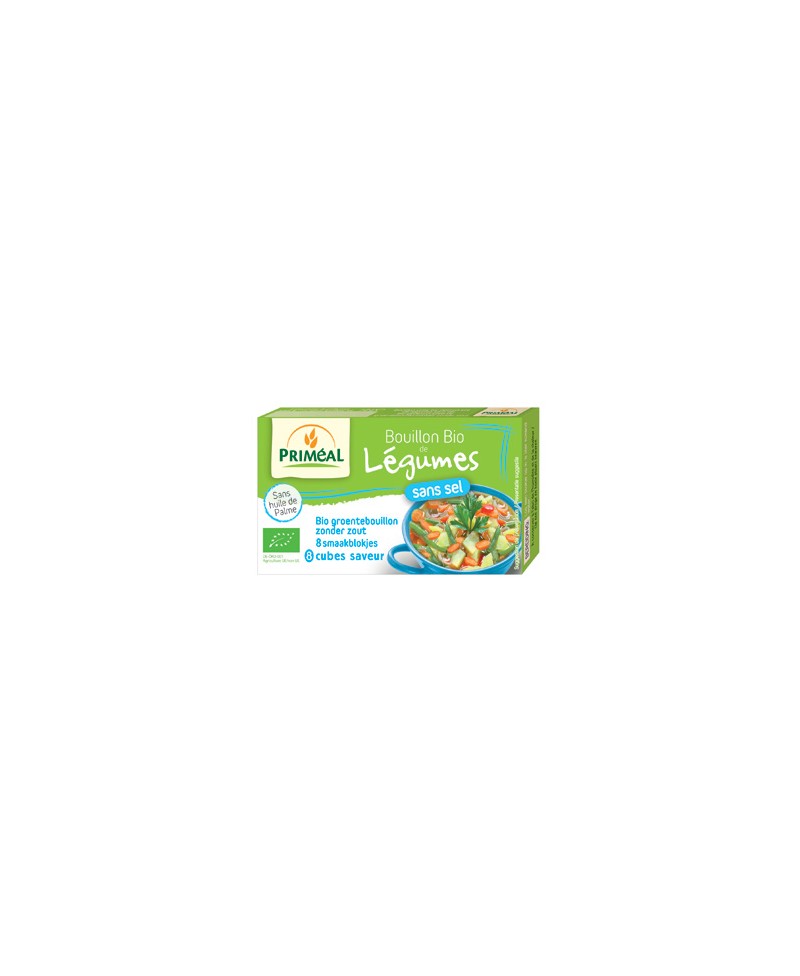 Bouillon de légumes sans sel en cube 72gr Primeal produit d'épicerie et