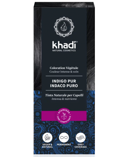 Khadi Coloration végétale Indigo Pur Noir Froid 100 gr noir profond espritphyto Khadi Coloration végétale Indigo Pur Noir Froid 100 gr noir profond espritphyto