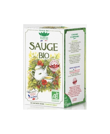 Romon Nature - Tisane Sauge bio - 18 sachets digestion et ménopause Espritphyto