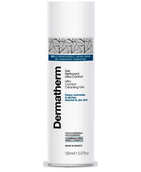 Dermatherm Gel nettoyant ultra confort peaux normales à sèches 150 ml sans conservateurs Espritphyto Dermatherm Gel nettoyant ultra confort peaux normales à sèches 150 ml sans conservateurs Espritphyto
