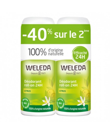 Weleda - Duo Déodorant roll on 24h Citrus – 2 x 50ml Weleda - Duo Déodorant roll on 24h Citrus – 2 x 50ml