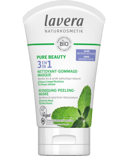 Lavera - Pure Beauty 3 en 1 Nettoyant Gommage Masque Bio - 125 ml Lavera - Pure Beauty 3 en 1 Nettoyant Gommage Masque Bio - 125 ml