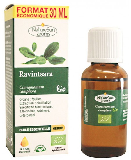 Naturesun'Aroms - Huile essentielle de Ravintsara Flacon compte gouttes - 30ml immunité Espritphyto Naturesun'Aroms - Huile essentielle de Ravintsara Flacon compte gouttes - 30ml immunité Espritphyto