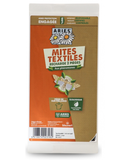 Aries - Piège à mites textile - 2 recharges anti mites Espritphyto Aries - Piège à mites textile - 2 recharges anti mites Espritphyto