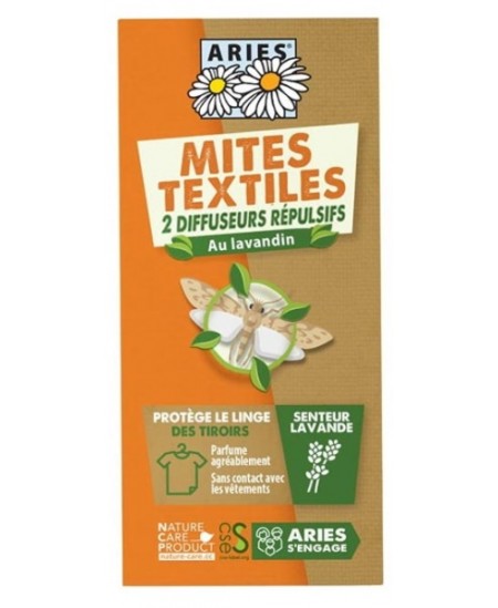 Protection Anti Mites Textiles 2 Diffuseurs - Aries au lavandin