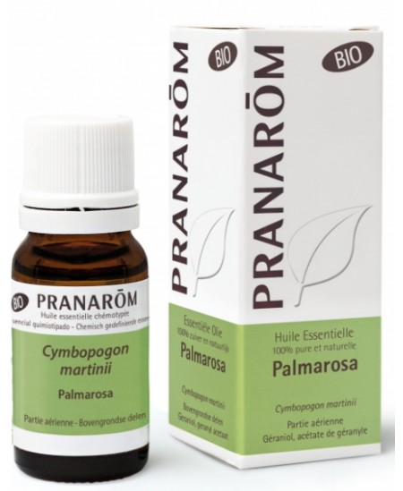 Palmarosa Bio Flacon compte gouttes - 10 ml - Pranarôm huile essentielle espritphyto Palmarosa Bio Flacon compte gouttes - 10 ml - Pranarôm huile essentielle espritphyto