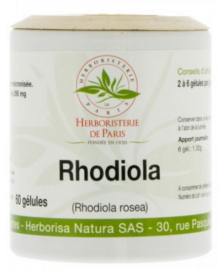 Herboristerie De Paris - RHODIOLA ROSEA 220mg  60 Gélules rhodiole racine adaptogène Espritphyto