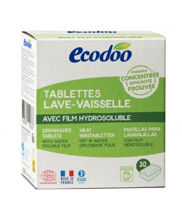 Ecodoo -30 tablettes Lave Vaisselle avec film hydrosoluble 300g