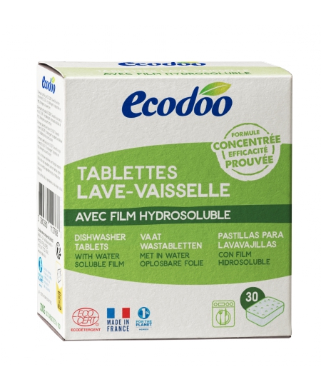 Ecodoo -30 tablettes Lave Vaisselle avec film hydrosoluble 300g