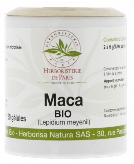 Maca Racine Bio 350mg - 60 gélules - Herboristerie de Paris ménopause vigueur Espritphyto