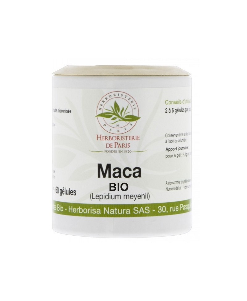 Maca Racine Bio 350mg - 60 gélules - Herboristerie de Paris ménopause  vigueur Espritphyto