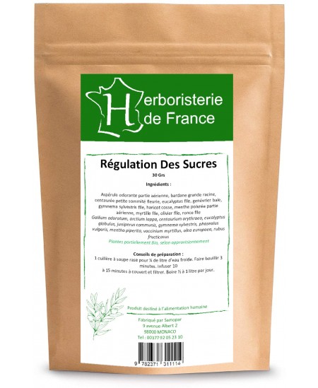 Herboristerie de France - Tisane Régulation des Sucres - 30 gr