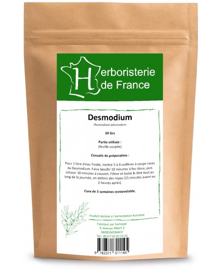 Herboristerie de France - tisane Desmodium feuille coupée - 30 gr pureté et fonction du foie