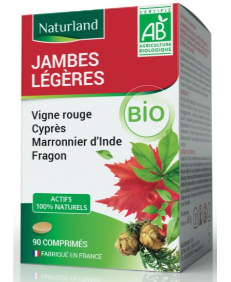 Naturland - Vigne Rouge Cyprès Marronnier d'Inde Fragon bio Jambes légères - 90 comprimés circulation Espritphyto Naturland - Vigne Rouge Cyprès Marronnier d'Inde Fragon bio Jambes légères - 90 comprimés circulation Espritphyto