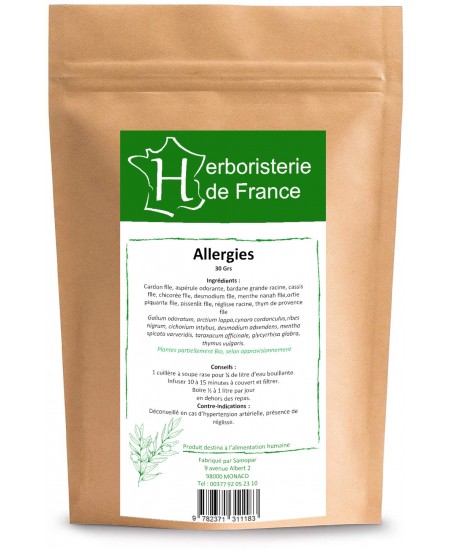 Tisane Allergies - 30 gr - infusion modulatrice des défenses Herboristerie de France