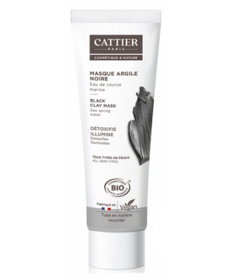 Cattier - Masque à l'argile noir detoxifie purifie 100 ml Cattier - Masque à l'argile noir detoxifie purifie 100 ml