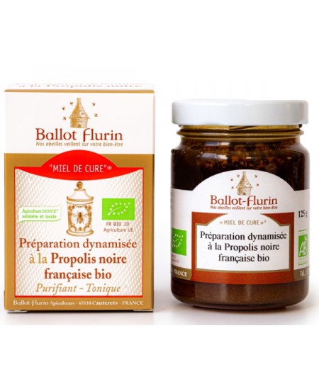 Ballot Flurin Préparation dynamisée à la propolis noire 125 gr Miel de Cure miel de sapin propolis Espritphyto