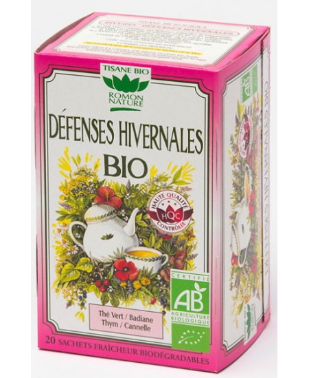 Tisane Défenses hivernales bio - 20 sachets de 32g - Romon Nature préventive curative Espritphyto Tisane Défenses hivernales bio - 20 sachets de 32g - Romon Nature préventive curative Espritphyto