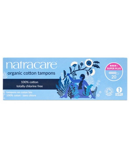 20 Tampons Hygiéniques Bio Sans Applicateur Super Plus NatraCare Espritphyto
