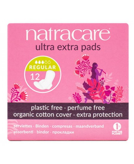 Natracare - 12 Serviettes normales ultra extra à ailettes x12 Natracare - 12 Serviettes normales ultra extra à ailettes x12