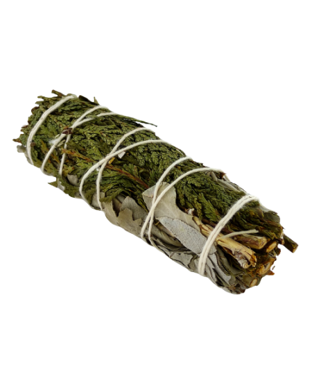 Sauge Blanche & Eucalyptus Smudge 12cm, 25 à 30 grs Sauge Blanche & Eucalyptus Smudge 12cm, 25 à 30 grs