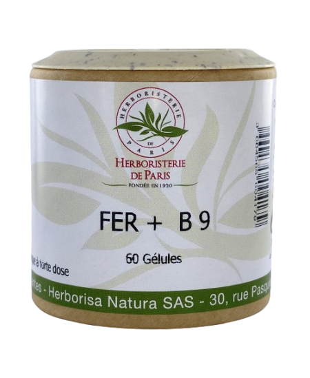 Herboristerie De Paris - Fer + B9 - 60 gélules Herboristerie De Paris - Fer + B9 - 60 gélules
