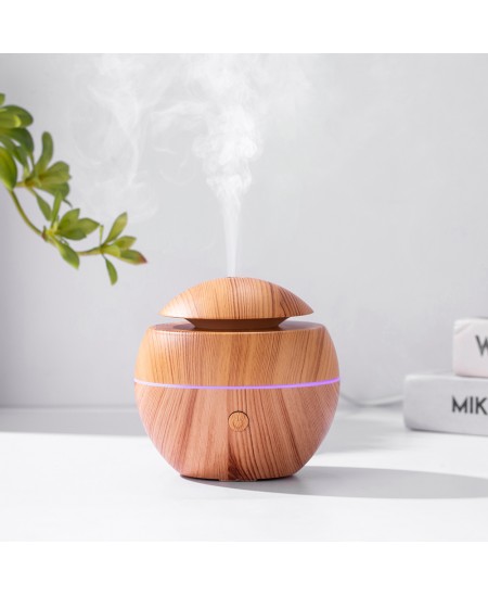 Diffuseur Ultrasonique d'huiles essentielles rond USB design Bois ANY