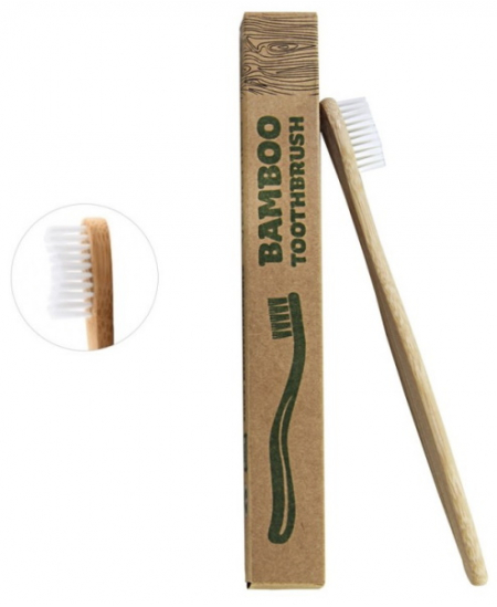 Le Monde du Bio - Brosse à Dents Soft Adulte Blanche en Bambou Le Monde du Bio - Brosse à Dents Soft Adulte Blanche en Bambou