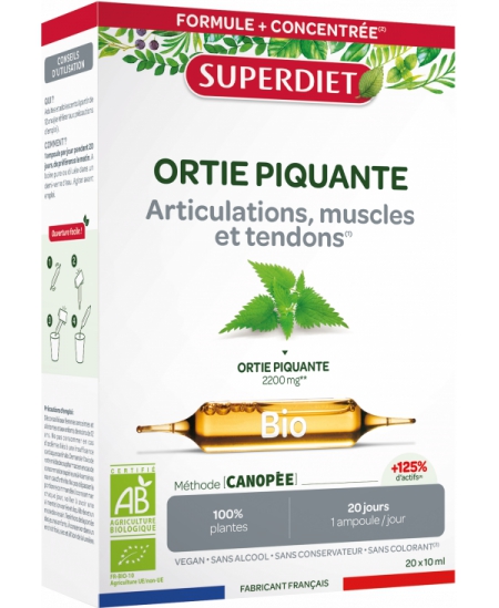 Ortie Piquante Bio - 20 ampoules de 15ml - Super Diet confort articulaire Espritphyto reminéralisation