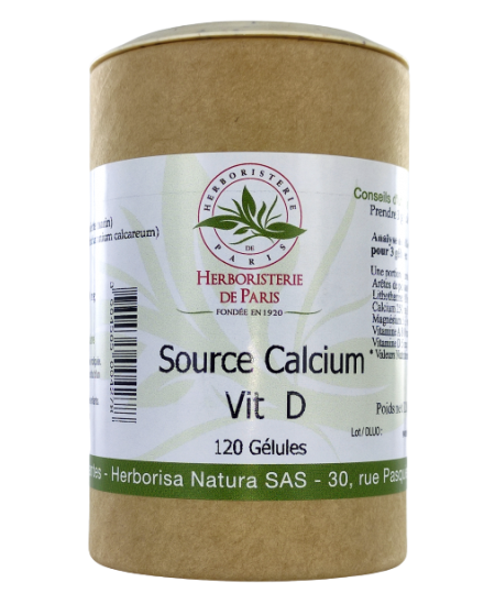 Herboristerie De Paris - Source Calcium Vitamine D - 120 gélules